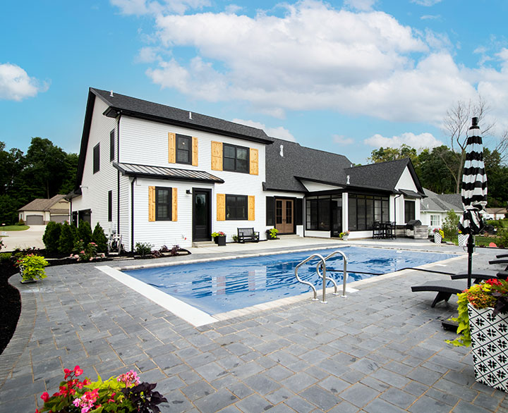 pool in backyard