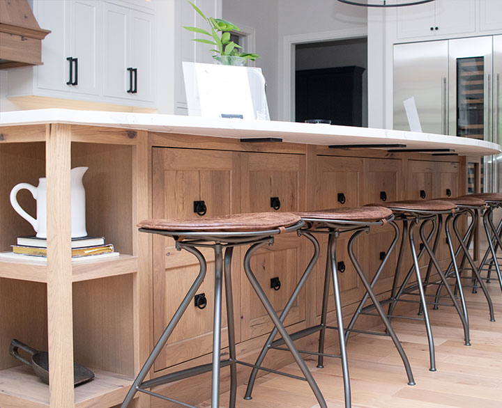 kitchen island with stools